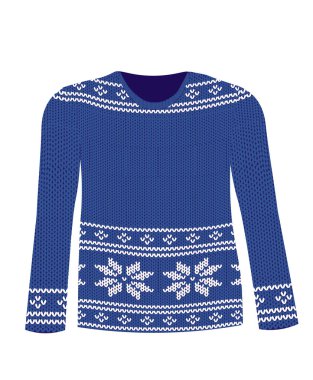 Örme kazak Nordic desenli mavi, vektör