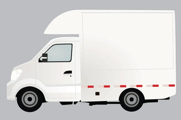 Camión Reparto Blanco Ilustración Vectorial — Vector de stock