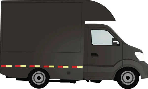 Grey Delivery Truck Vector Illustration — Stock Vector