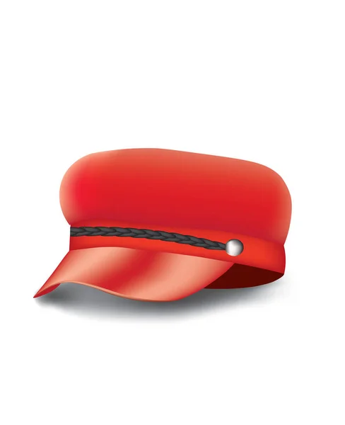 赤い女性軍帽 ベクトル — ストックベクタ