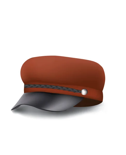 茶色の女性軍帽 ベクトル — ストックベクタ