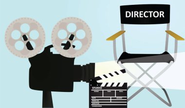 Retro film kamerası. Vektör çizim