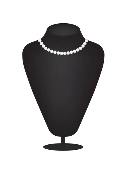 Siluet Manekin Dengan Kalung Mutiara Vektor - Stok Vektor