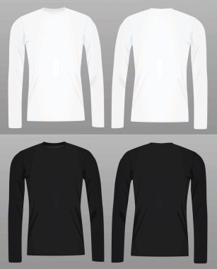 Uzun kollu t-shirt vektör