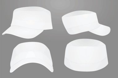 Beyaz askeri kap. vektör çizim