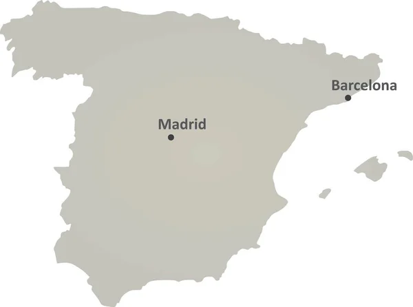 Spanien Karta Vektorillustration — Stock vektor
