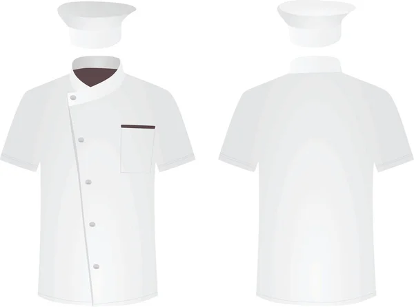 Uniforme Chef Bianco Camicia Cappello Illustrazione Vettoriale — Vettoriale Stock