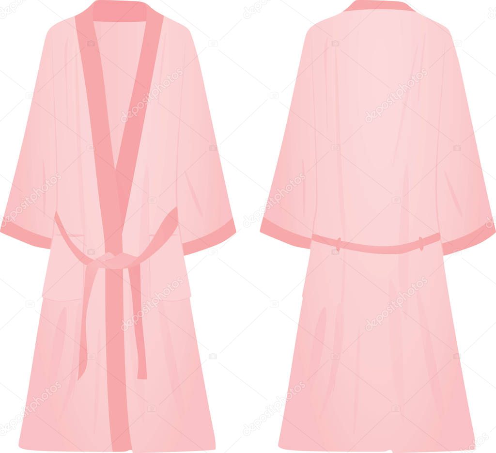 Pink bathrobe. vector illustration