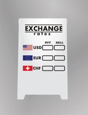 Döviz kurları kurulu. vektör çizim