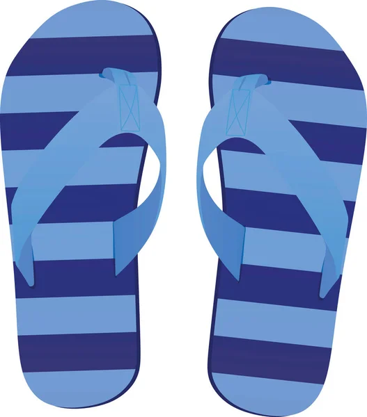 Blue Striped Flip Flops Vector Illustration — Stock Vector