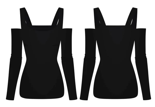 女性トップ シャツ ベクトル図 — ストックベクタ