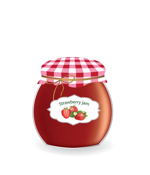 Barattolo di marmellata di fragole — Vettoriale Stock