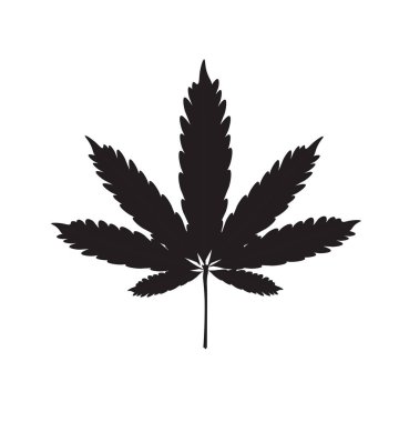 Marihuana yaprağı siluet