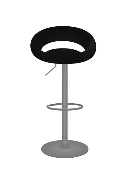 Černý Bar Židle Vektorová Ilustrace — Stockový vektor