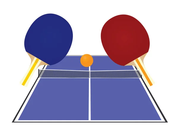 Campo Ping Pong Blu Illustrazione Vettoriale — Vettoriale Stock