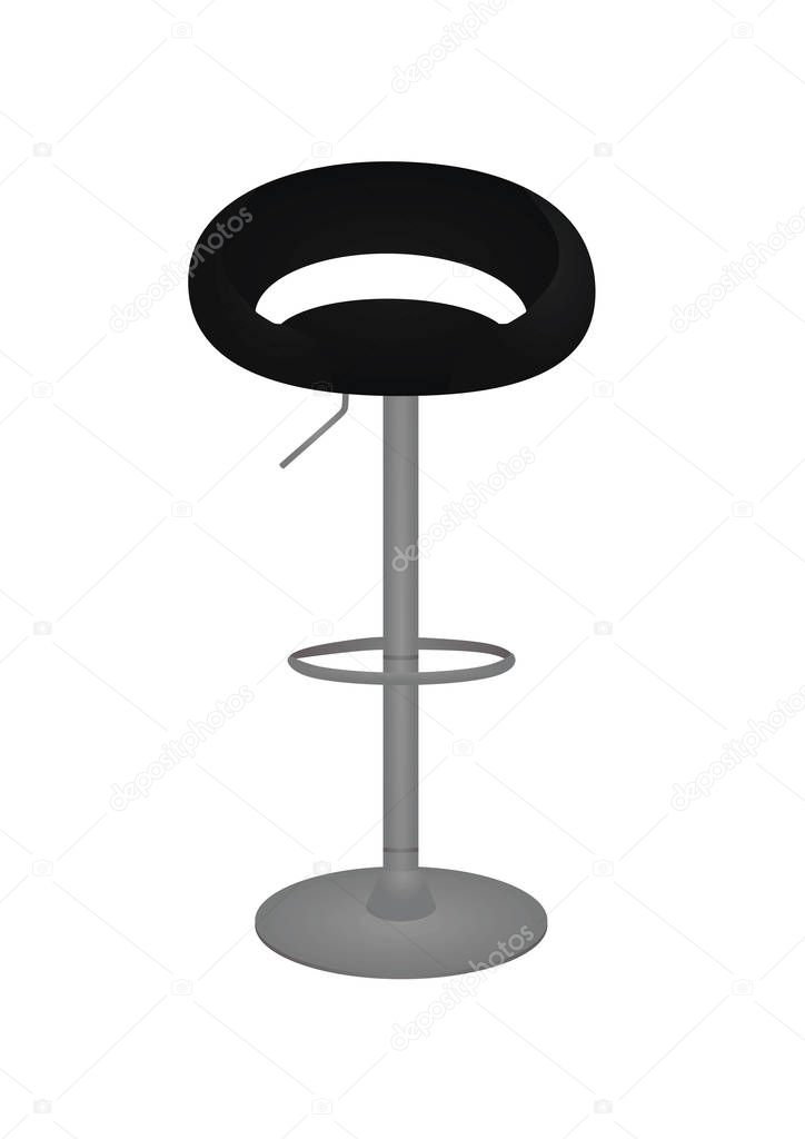 Black bar chair. vector illustration