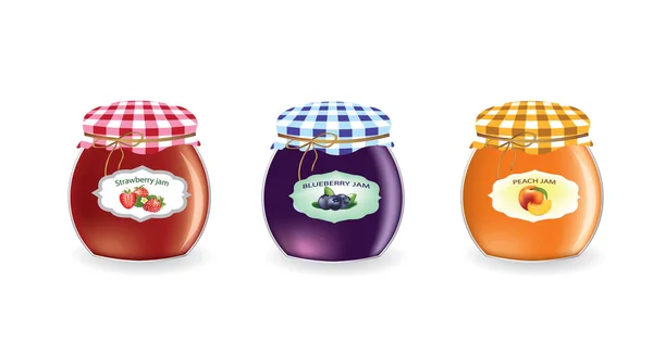 Bocaux de confiture ensemble — Image vectorielle