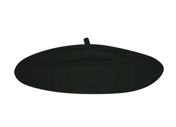 Sombrero Boina Negra Ilustración Vectorial — Archivo Imágenes Vectoriales