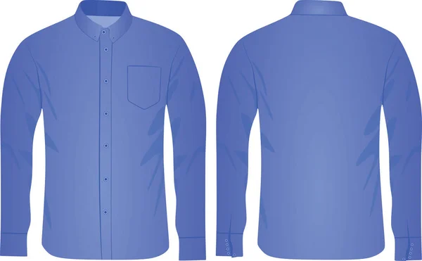 Blauwe Lange Mouwen Shirt Vector Illustratie — Stockvector