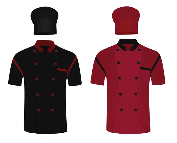 主厨制服衬衫和帽子 矢量插图 — 图库矢量图片