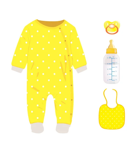 Set de bebé amarillo — Vector de stock