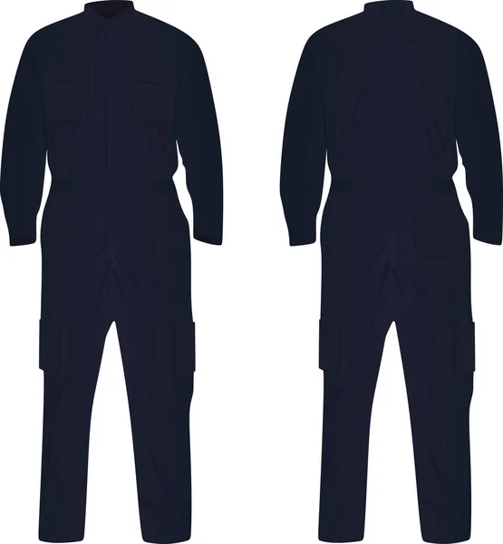 Dunkelblaue Reparaturuniform Vektorillustration — Stockvektor