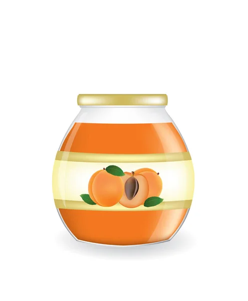 Pot de confiture d'abricot — Image vectorielle