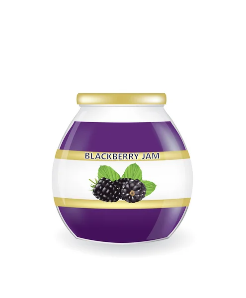 BlackBerry jam pot — Stockvector