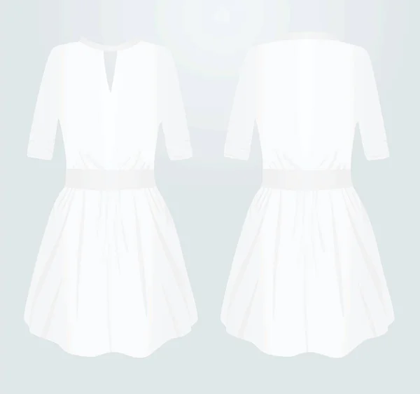 白い女性のドレス ベクターイラスト — ストックベクタ