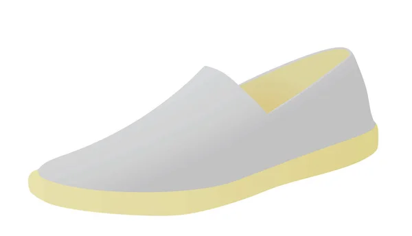 Grijze Loafer Schoen Vector Illustratie — Stockvector