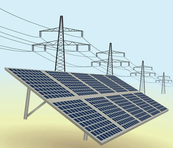 Energía Del Panel Solar Ilustración Vectorial — Archivo Imágenes Vectoriales