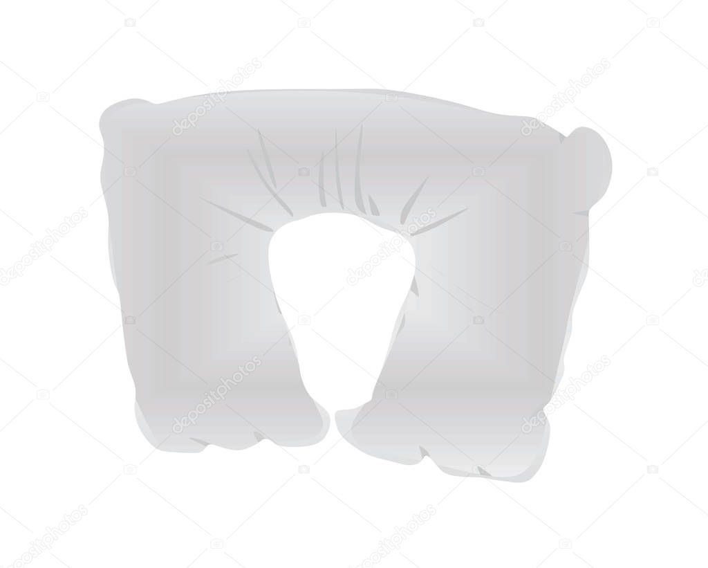 White u shape pillow. vector illustration