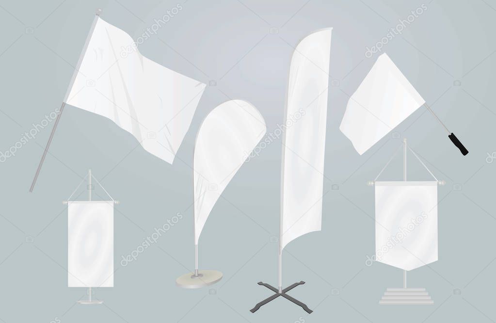 Promotional flags template. vector illustration