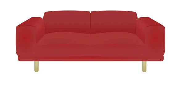 Rotes Schlafsofa Vektor — Stockvektor