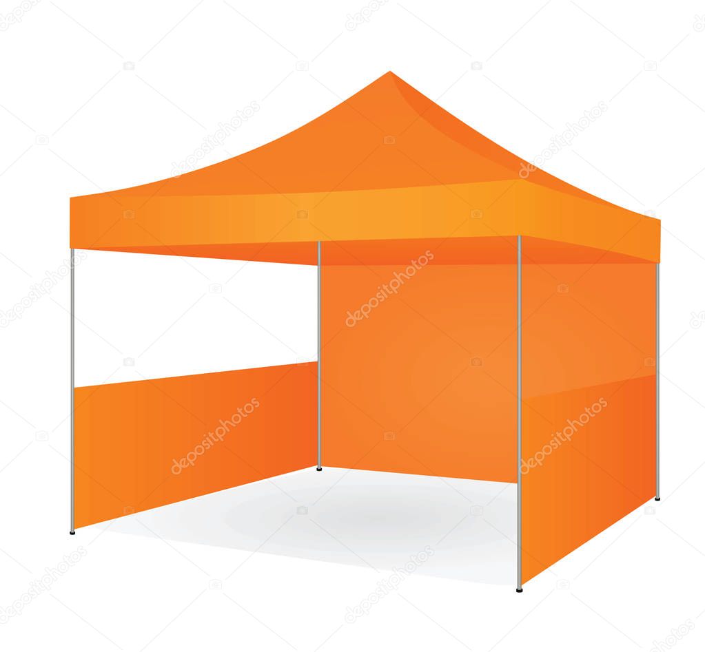 Orange promotional tent. vector illustration