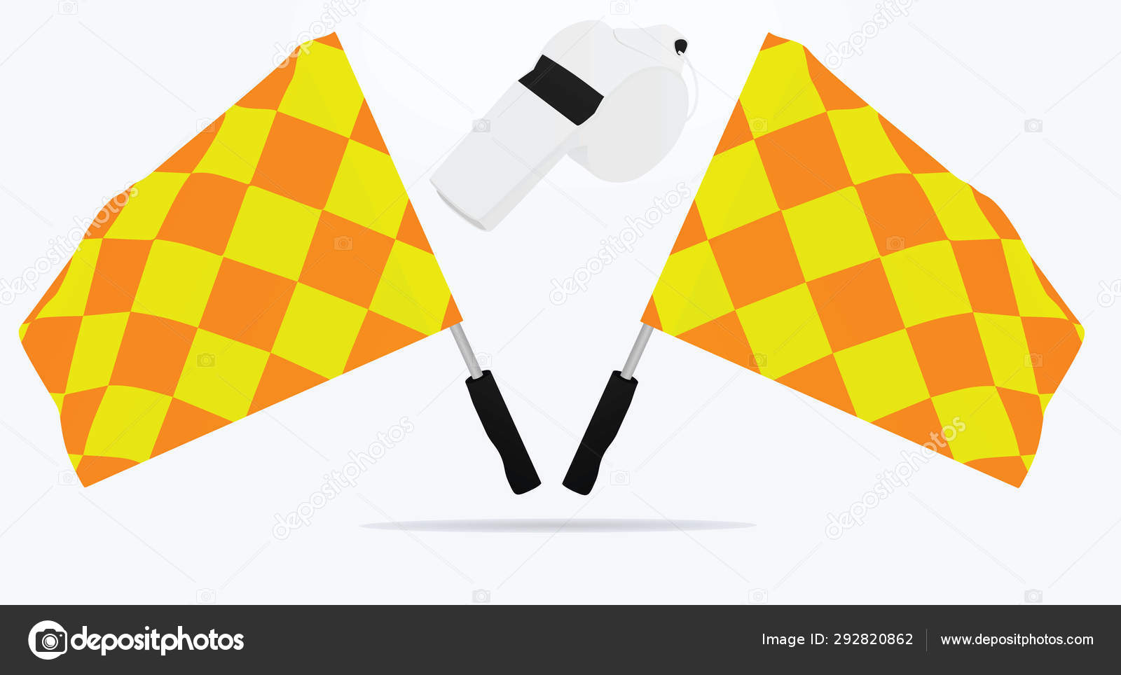 Soccer Referee Flags Whistle Vector Illustration Stock Vector Image by