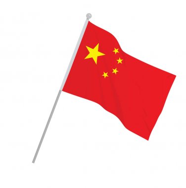 Çin ulusal bayrak. Vektör çizim