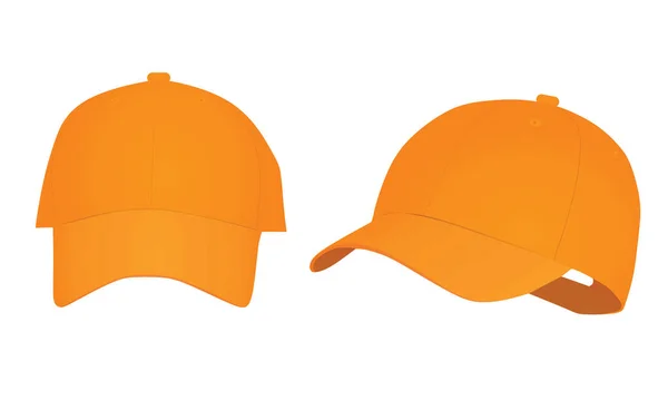 Narancssárga Baseball Sapka Vektoros Illusztráció — Stock Vector