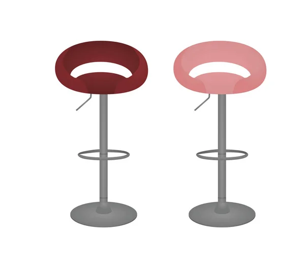 赤いバーの椅子 ベクトルイラストレーション — ストックベクタ