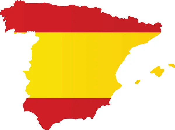 Mapa Bandera España Ilustración Vectorial — Archivo Imágenes Vectoriales