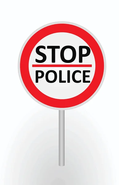 Detenga Señal Policial Ilustración Vectorial — Vector de stock