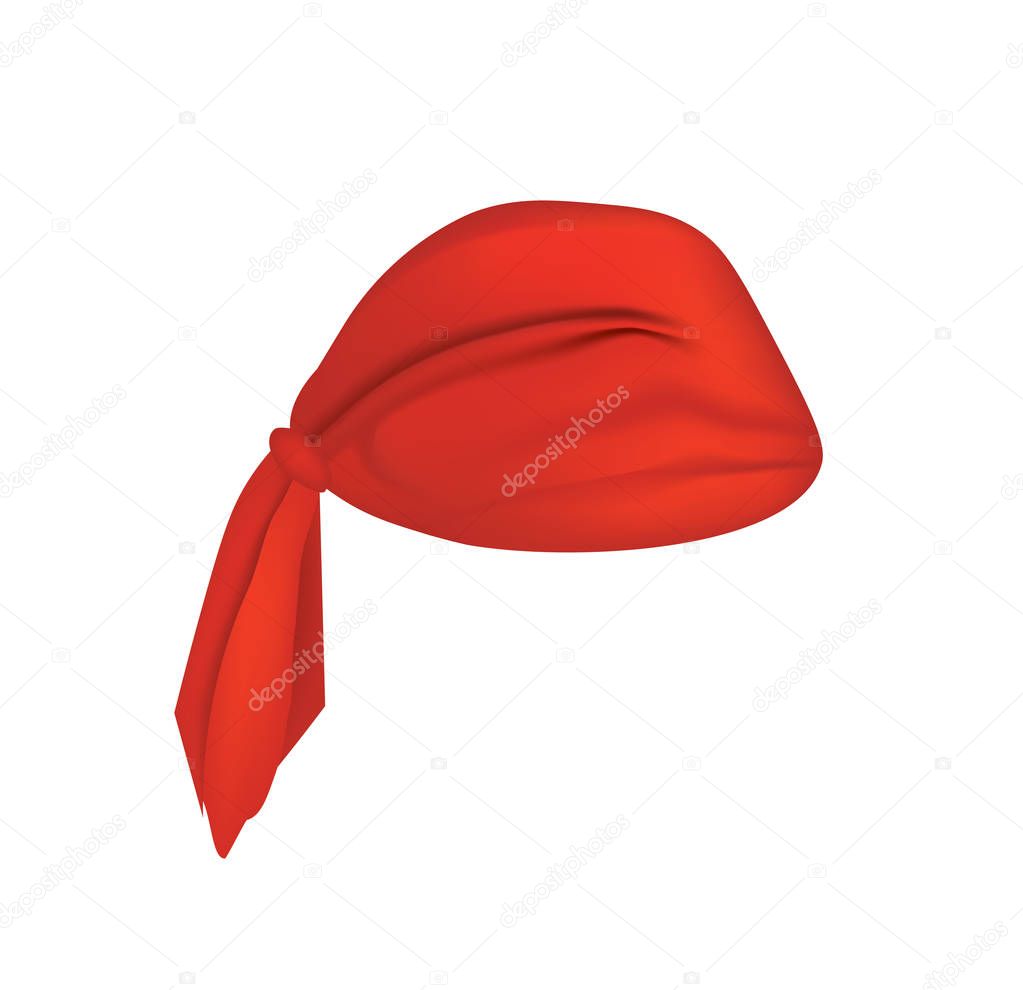 Red pirate head scarf