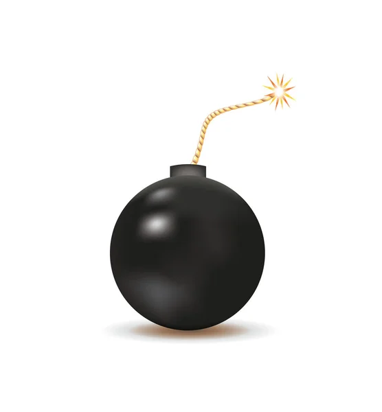 黒のレトロな爆弾 — ストックベクタ