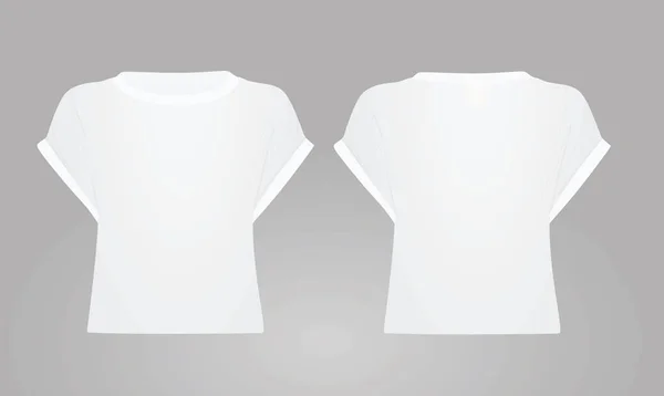 Camiseta Mujer Blanca Ilustración Vectorial — Archivo Imágenes Vectoriales