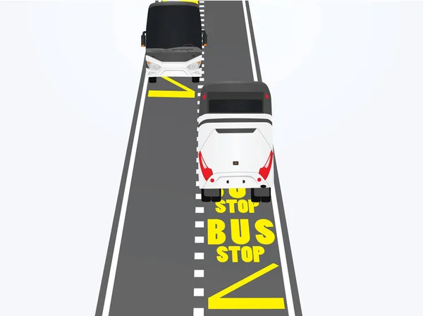 Автобусная Остановка Дороге Векторная Иллюстрация — стоковый вектор