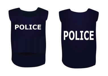 Mavi polis yeleği. vektör illüstrasyon
