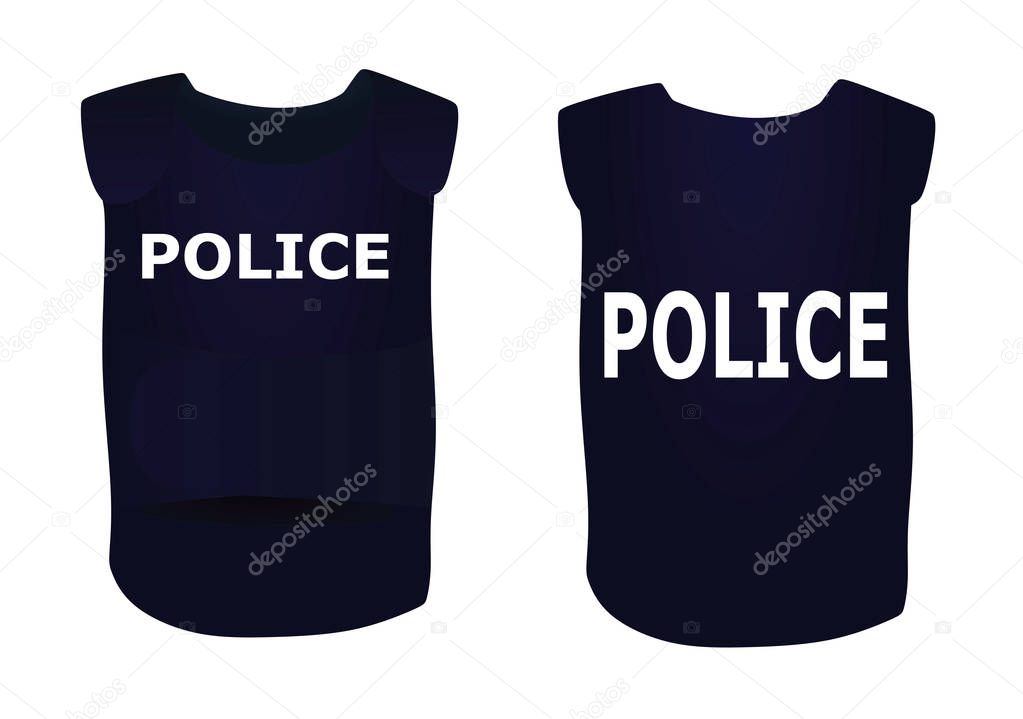 Blue police vest. vector illustration