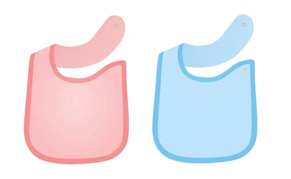 ピンクとブルーの赤ちゃんエプロンセット ベクトルイラストレーション — ストックベクタ