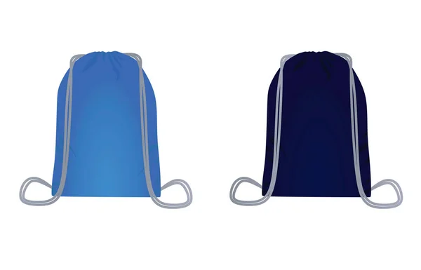 ブルーのバックパックバッグセット ベクトルイラストレーション — ストックベクタ