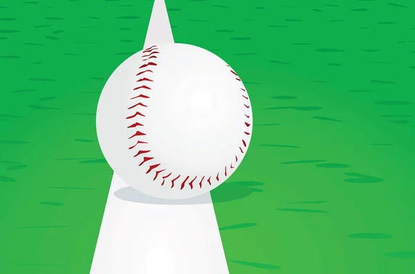 Balle Baseball Ligne Illustration Vectorielle — Image vectorielle